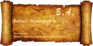 Behal Alexandra névjegykártya