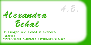 alexandra behal business card